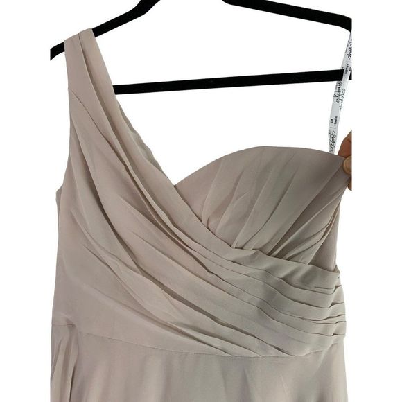 Celebrate DB Studio Size 10 Maxi Nude One Shoulder Bridesmaid Dress NWT 6334 - Picture 9 of 16